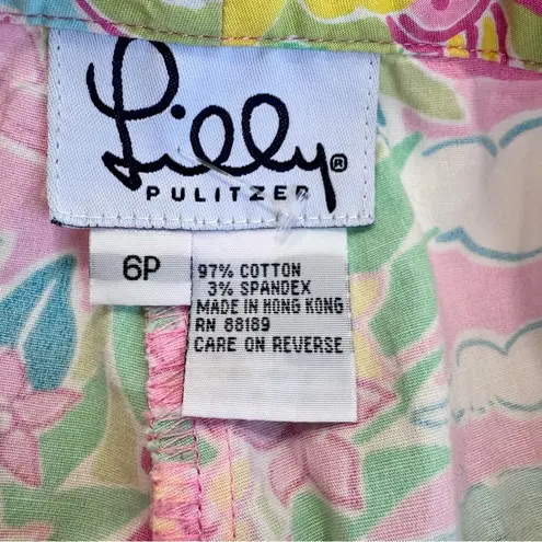 Lilly Pulitzer  White Label Lot Of 2 Floral Island Beachy Capri Pants‎ Size 6P