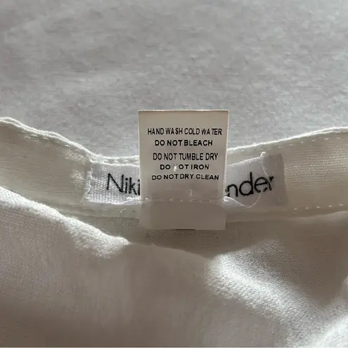 NIKIBIKI LAVENDER | BOHO White Gauzy Cross Stitched Embroidered Dress | Size Sm