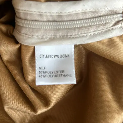 4Si3NNA Revolve Womens Kamala One Shoulder Tan Beige Faux Leather One Sleeve Top Size XS