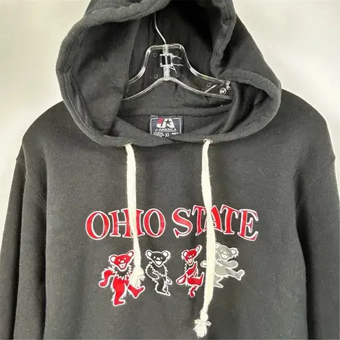 J. America Ohio State Women's XL Black Cropped Hoodie Graphic Casual