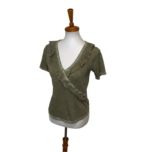 Veronica Beard Light Army Dubois Tee Green Size XS