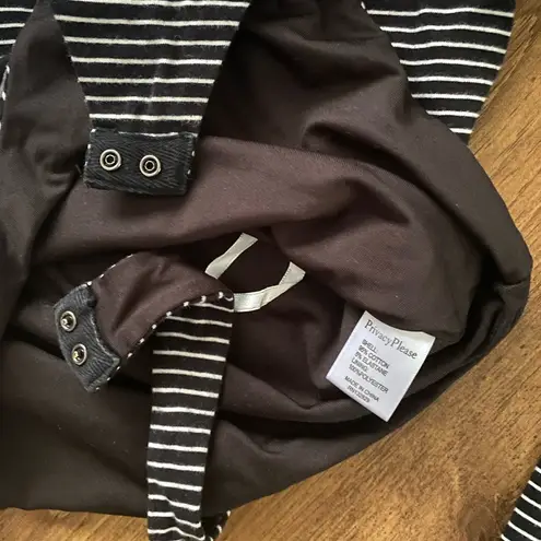 Privacy Please Revolve Black and White Striped long sleeve Bodysuit Size Small