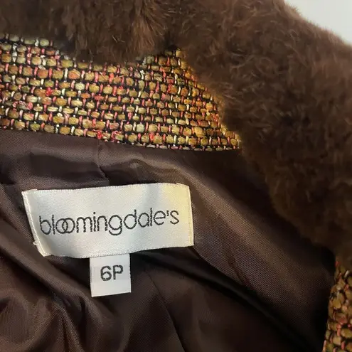 Bloomingdales VTG Penny Lane Sz 6 Bloomingdale’s Jacket Silk Rabbit Fur Mob Wife Blazer City