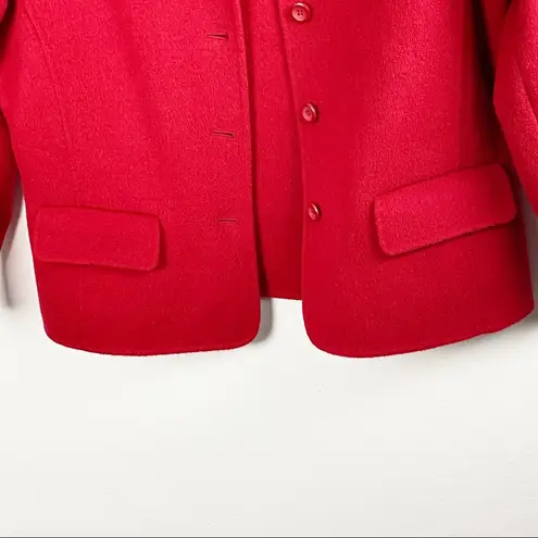 Pendleton Red 100% Merino Wool Button Blazer Jacket, Size Large