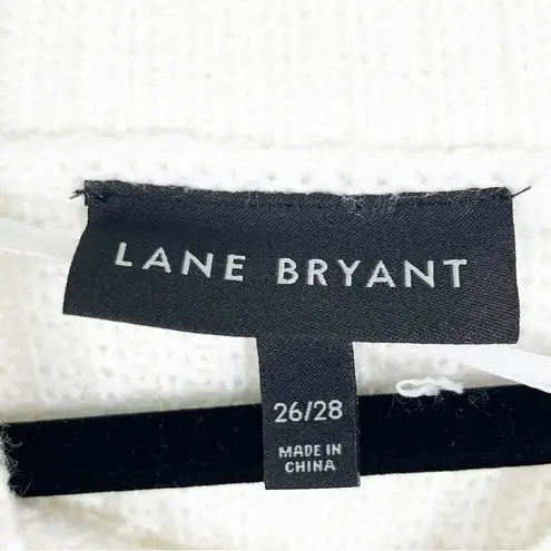 Lane Bryant  White Oversized Arm Openings Knit Poncho Style Sweater, Size 26