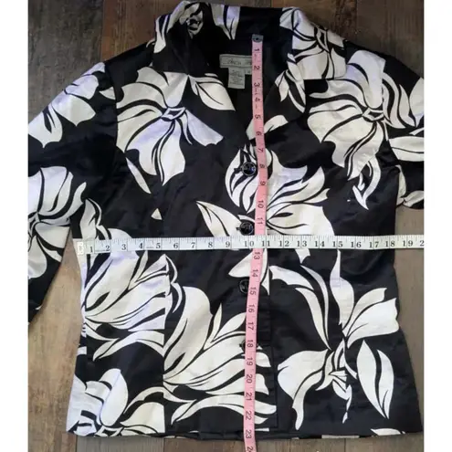 Birch Hill Black & White Floral Blazer, Size 12
