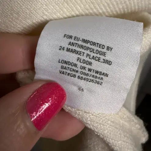 Anthropologie Moth Chester Cream White Sweater Tunic Dress Large