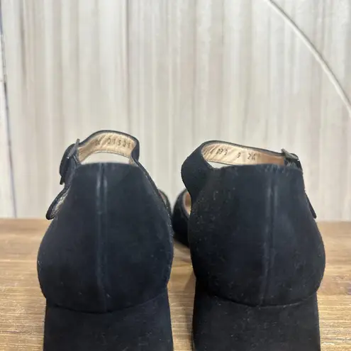 Salvatore Ferragamo Black Suede Square Close Toed Vintage Coquette Block Heels 9 - Image 4