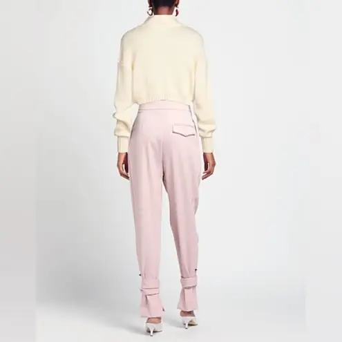 Danielle Bernstein WeWoreWhat Cream Collared Crop Knit Sweater Small