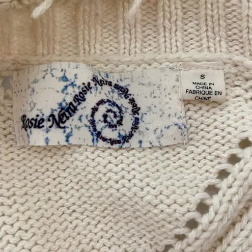 Rosie Neira Ivory Open Cardigan Sweater White