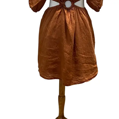 Faithfull the Brand Almero 100% Linen Dress Rust Size L Summer Boho Beach Party