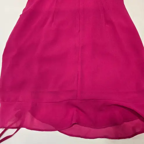 MORE TO COME Mileva Ruched Mini Dress in Fuchsia Pink Size XS