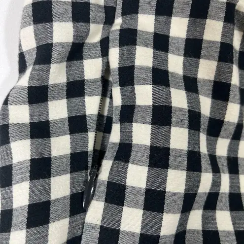 J.JILL COTTON STRETCH ANKLE PANT ZIP POCKETS WOMEN 10 BLACK/WHITE PLAID NEW A67 Black