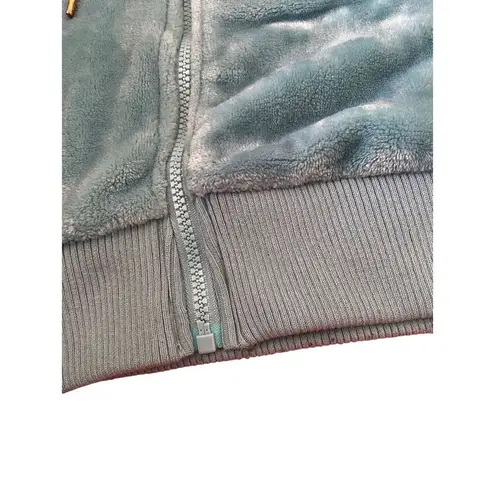 Weekend Edition Cropped Fleece Full Zip Hooded Sweatshirt Soft Gray Size M