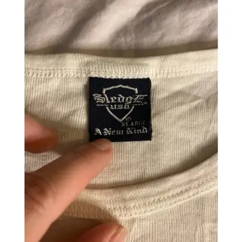 Sledge USA Graphic Tee Star Wings Distressed White XL