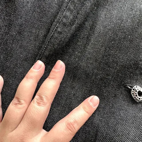 St. John Sport Dark Denim Ruffle Jacket Black Size L