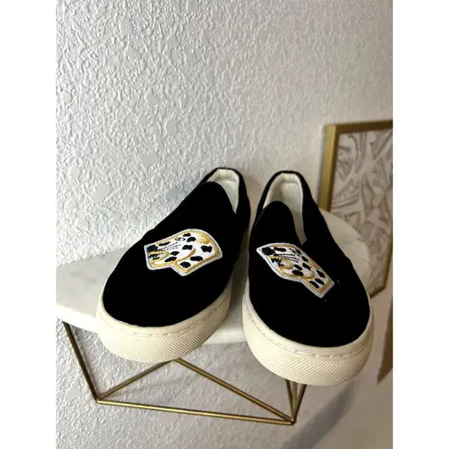 Soludos Jaguar Black Velvet Sneaker Womens Size 8.5 EUC