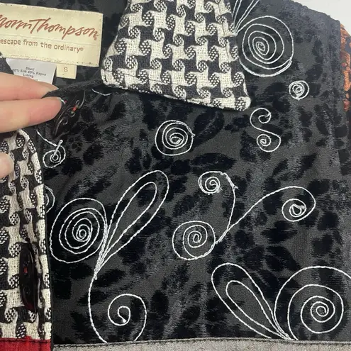 NORM THOMPSON Velvet Silk Colorblock Jacket Small Multicolor Patchwork Artsy