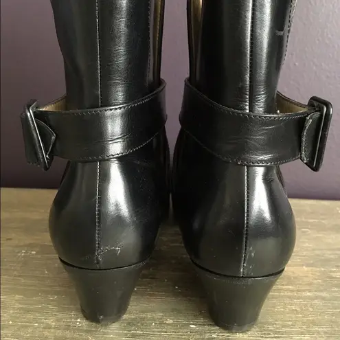 Salvatore Ferragamo Women’s Black Leather Ankle Moto Boots size 5.5