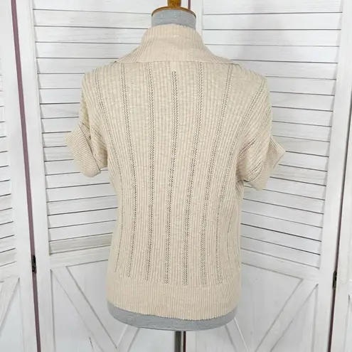 Dress Barn  Vintage Open Front Cardigan Topper Sweater Tan Small - Image 4