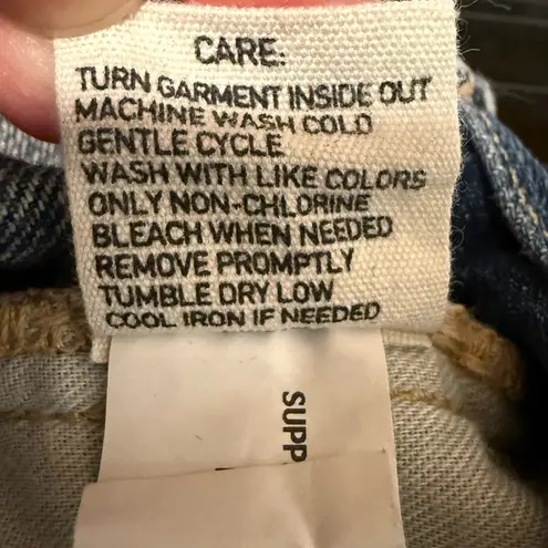 Polo Ralph Vintage Lauren Astor Slim Distressed Boyfriend Blue Jeans Size 14