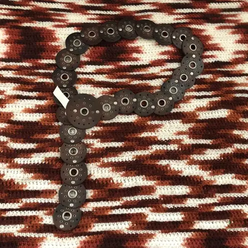 Y2K NWT Brown Silver Leather Gladiator Apocalyptic Subversive Gothic Grunge Belt