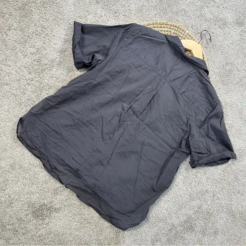 Faherty Women’s Organic Cotton The Uptown Short Sleeve Shirt Washed Black Gray L