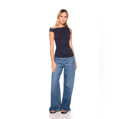 Susana Monaco Asymmetric Gathered Top - Midnight