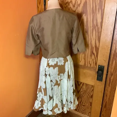 Spiegel Vintage strapless floral silk midi dress n jacket set