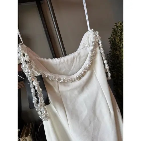 retrofete Abilene Beaded Off The Shoudler Maxi Dress White Womens Size Small