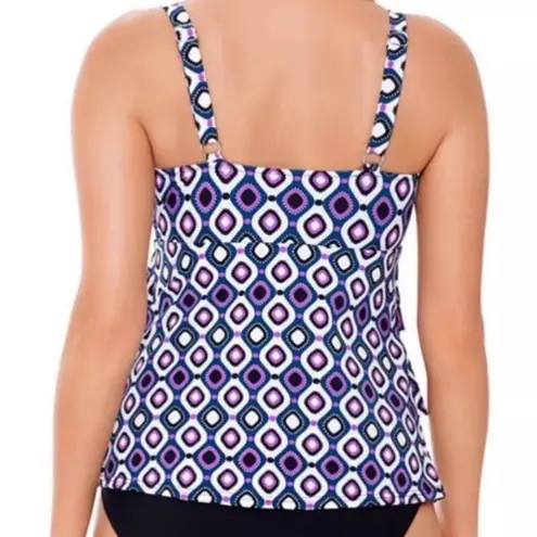 Swim Solution tiered one piece swimsuit Sz 8 Black