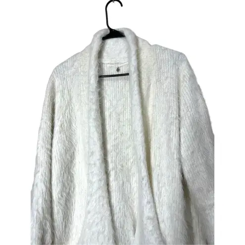 Anthropologie Knitted & Knotted Wool Blend Fuzzy Cardigan Sweater Size M White Size M