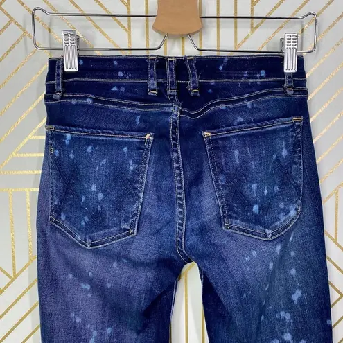 McGuire Denim MCGUIRE Newton Splatter Skinny Jeans in Dark Wash Blue Size US 25