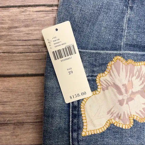 Pilcro and the Letterpress High Rise Trouser Bootcut Medium Wash Floral 29 NWT