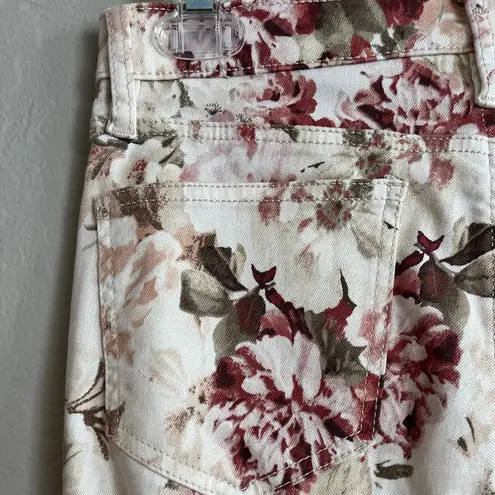 Buffalo David Bitton Floral High Rise Soft Stretch Havana Ankle Skinny Jeans, 6