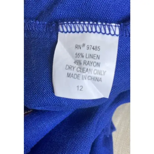 NWT Vintage Linen Blend Tank Top & Skirt Set w/Embroidery in Blue Size Large