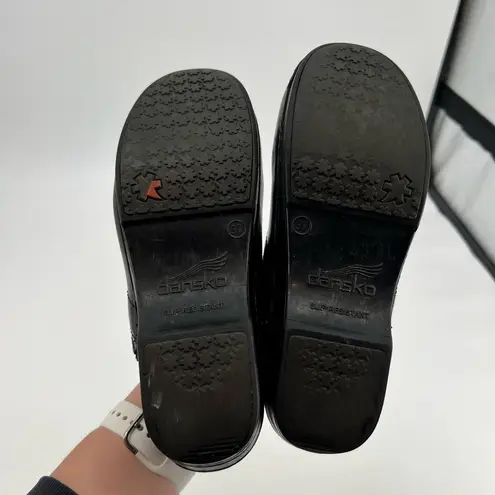 Dansko black women clog slip on shoes professional nurse comfort flaws 6.5 - 7