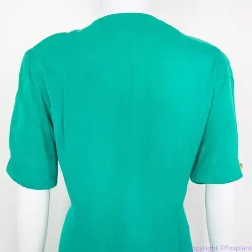 katie MFG vintage union made green short sleeves button down dress, Petite 13