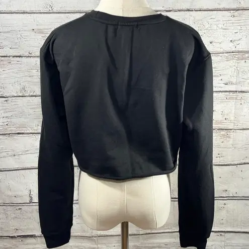 Pretty Little Thing Sweatshirt Cropped Black-Large