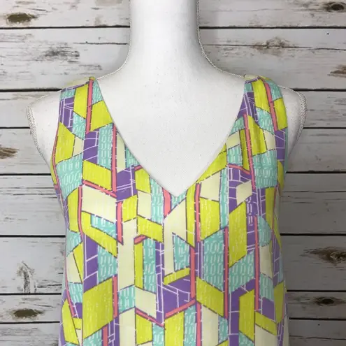 The Impeccable Pig π Pastel Geometric Shift Dress S