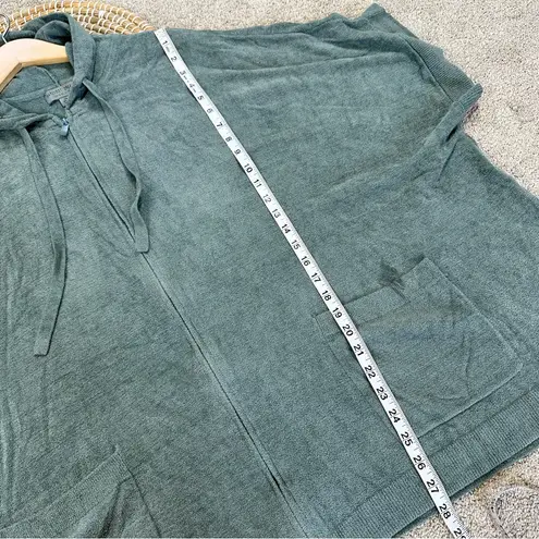 Barefoot Dreams Women’s CozyChic Ultra Lite Short Sleeve Zip Up Hoodie Green 2X