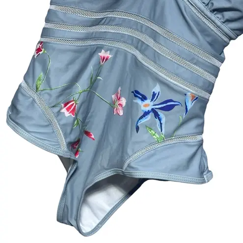 One Piece Flutter Strap Swimsuit Medium Blue - Image 6