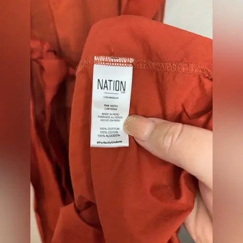 Nation Ltd x Evereve Everleigh Ruffle Shoulder Midi Dress in Cayenne Size XS