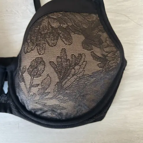 Soma Lightly Lined Perfect Coverage Bra Black Lace Overlay Size 34D - Image 2