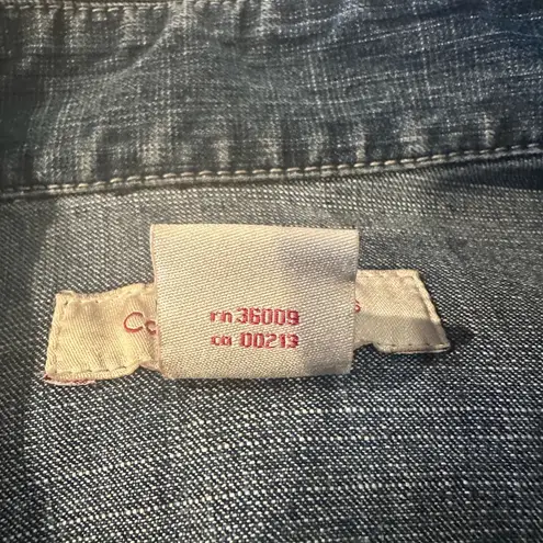 Calvin Klein Peplum Denim Jacket Fitted Size Small Jean Jacket 90’s Y2K vintage Blue