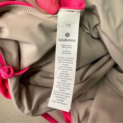 Lululemon  Salt Laced One Piece Swimsuit Pink Highlight Size 12 Nwt