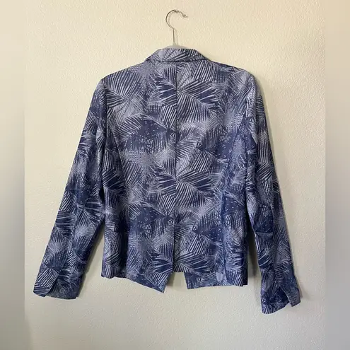 Anthropologie Cartonnier Navy Fern Brocade Smart Suit Jacket Womens Size 10 Blue