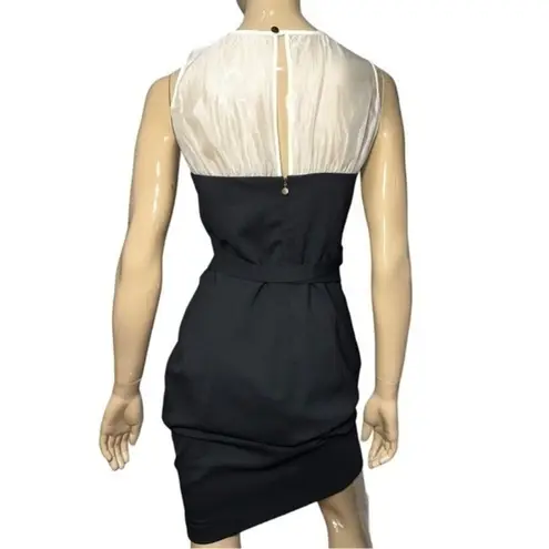 Just Cavalli Women’s Size 44 L Black Wool Gabardine Belted Midi Dress