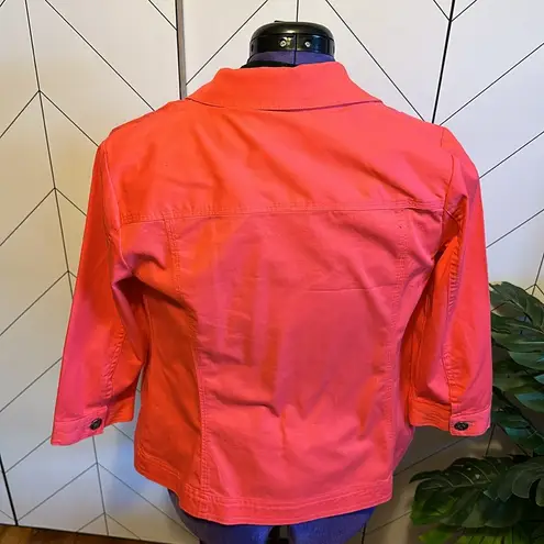 Christopher & Banks  Coral Collard Long Sleeve Button Jacket Size Petite Small