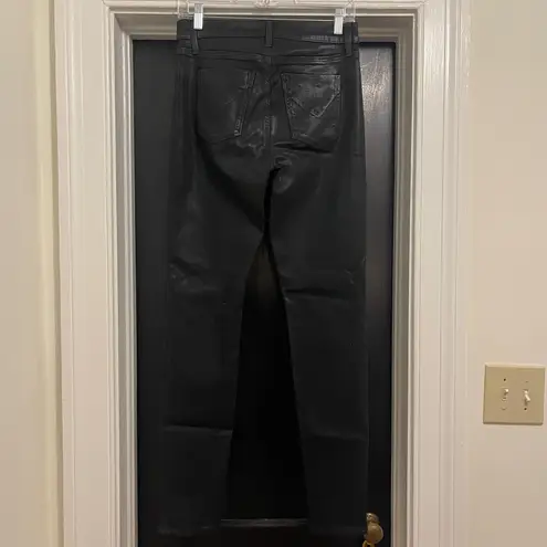 Hudson Barbara Super Skinny Black Coated Jeans